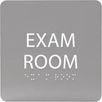 ADA CENTRAL SIGNS - 6" X6" Exam Room Sign - ADA Compliant Tactile Graphics Grade 2 Braille Text Acrylic Wall Signs - Educational Institution Directional Assistance Test Center Door Sign for Schools