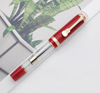 JINHAO 1935 Fountain Pen TIANDAO Series #8 Nib Ink Pen with Guitar-Shaped Clip and Ink Converter (M Nib 0.7mm, Red)