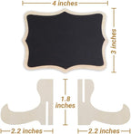 Mini Chalkboard Signs, 20 Pack Framed Small Chalk Board Food Labels with Easel Stand for Party Buffet or Wedding Celebration, Wooden Blackboard as Place Cards for Table Setting or Numbers