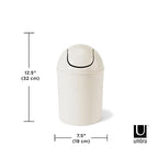 Umbra 1.25 Gallon Mini Waste Can with Removable Swing-Top Lid - Small Garbage Bin for Kitchen, Bathroom, Bedroom, Office - Compact Trash Can Fit Under Tables & Counters - Sand