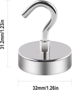 DIYMAG Magnetic Hooks for Hanging Cubicle Accessories, 120lbs 2026 Cruise Cabin Ship Essentials Magnetic Hook Heavy Duty Strong Magnets Fridge for Classroom Beach Kitchen Grills 4 Pack Silver
