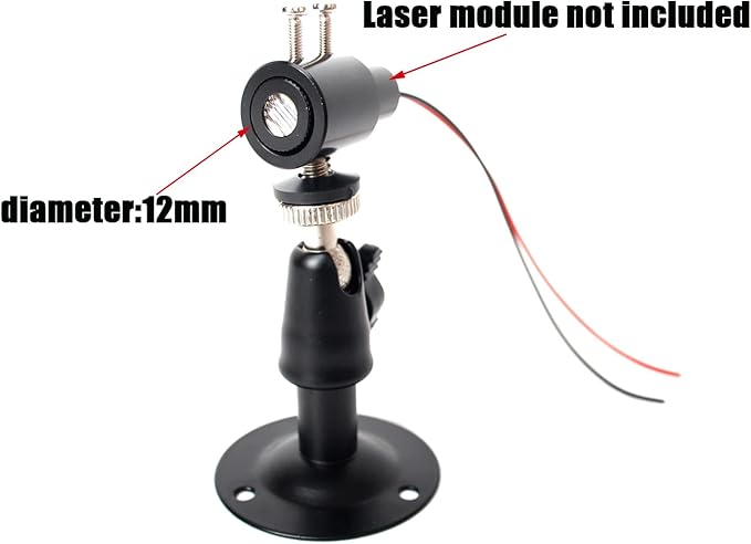 Laser Module Fixing Bracket with Cooling Function - 360-Degree Adjustable Positioning - 12mm (1 Pack)