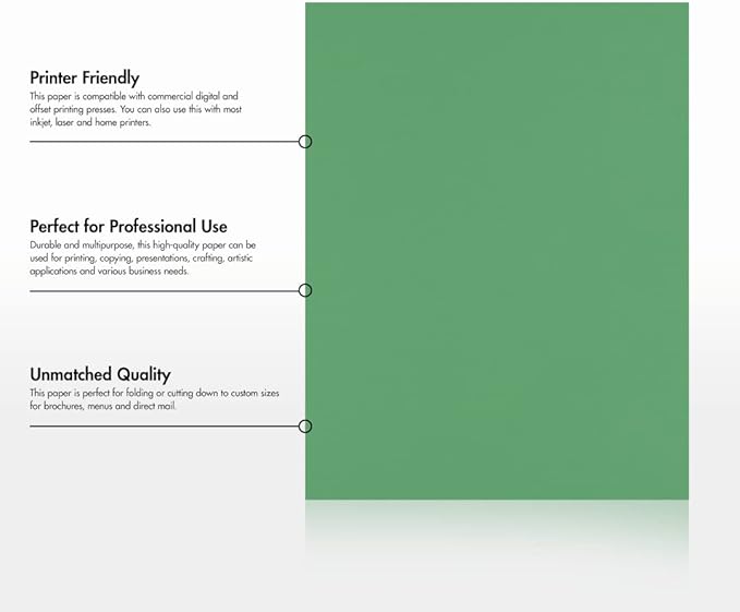 LUXPaper 8.5" x 11" Paper | Letter Size | Holiday Green | 80lb. Text | 50 Qty