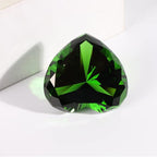 Emerald Crystal Diamonds Paper Weights with Gift Box,80mm Chaos Emeralds Heart Shape Real Crystal Big Diamond Glass Green Gems Paperweight,Birthday Anniversary Women Her Valentine's Day Gifts