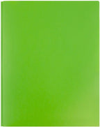 JAM PAPER Plastic Color Pop Folders - 2 Pocket Durable Folders with Metal Prongs Fastener Clasps - Lime Green - 3/Pack