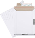 Eupako 6x8" 25 Pack Photo Document Mailer White Stay Flat Self-Seal Cardboard Envelopes for CDs, Pictures, Documents, 6.25 x 8.25 Inches