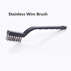YiwerDer 12PCS Mini Wire Brushes, Stainless Steel & Brass Brush Set, Curved Handle Scratch Brush for Automotive, Cleaning Welding Slag and Rust