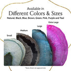 Nature's Decorations Black Agate Bookends – A+ Grade Geode Heavy Duty Decorative Stone Crystal for Shelves & Bookcases, Natural Polished Bookshelf Decor, 1 Pair 3-4Lbs