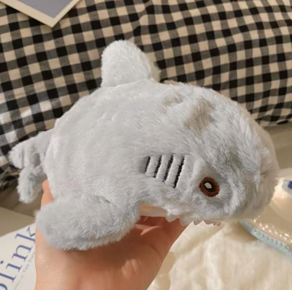 Cute Animal Pencil Case with Zipper - Multifunctional Cosmetic Makeup Organizer Bag, Small Pouch for Jewelry Travel Essentials & Daily Carry (Shark)