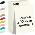 OcePor 200 Sheets Cream Cardstock Paper, Colored Printer Paper 8.5 x 11, Card Stock Thick Construction for Craft,Scrapbook，Office Printing, Invitations, Certificates，92 lb/250gsm