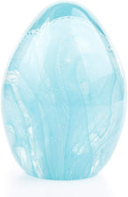 QFkris Crystal Blessings Paperweight Easter Eggs 3.4" Blown Glass Art Figurine Collectibles Desk Decor (Sky Blue)
