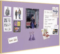 Lightomorrow Bulletin Board 30 x 20 inches, Mystic Violet Pin Board, Golden Aluminum Framed Fabric Cork Board with 10 Push Pins