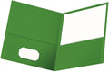 Oxford Twin-Pocket Folders, Textured Paper, Letter Size, Green, Holds 100 Sheets, Box of 25 (57503EE)