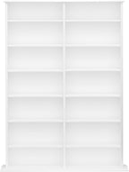 Prepac 2 Column Display Cabinet, White and Tall Storage Cabinet with 14 Adjustable Shelves for DVD Storage, 8.75" D x 38.75" W x 51" H, WMA-0640