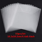 10PCS Large Stamp & Dies Storage Pockets Transparent Plastic Seal Bags Storage Case for Cutting Dies Stencil Background Card Paper Album Stamp Crafts for DIY Scrapbooking Paper Craft Suqare Shape