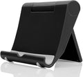 JUSDIQIR Cell Phone Stand for Desk Foldable Cell Phone Holder Desk Tablet Holder Mobile Phone Dock, Multi-Angle Universal Adjustable Tablet Dock (Black)