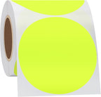 Hybsk Round Color Coding Circle Dots Labels Warehouse Inventory Organizer Stickers (4 inch, Fluorescent Yellow)