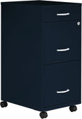 LYS SOHO Box/File/File Mobile Navy File Cabinet, 3 Drawer