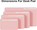 PU Leather Desk Pad Protector Gaming Mouse Pad Non Slip Desk Mat for Keyboard and Mouse Waterproof Desk Writing Pad for Office and Home Desk Accessories(Pink, 35.4 * 17.7)