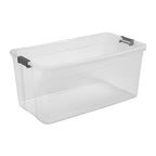 Sterilite 12-Pack Modular Stacker Box, Durable Clear Plastic Storage Bins with Latching Lids, 200 Quart - Stackable Organizing Container Boxes for Closet, Bathroom, and Office