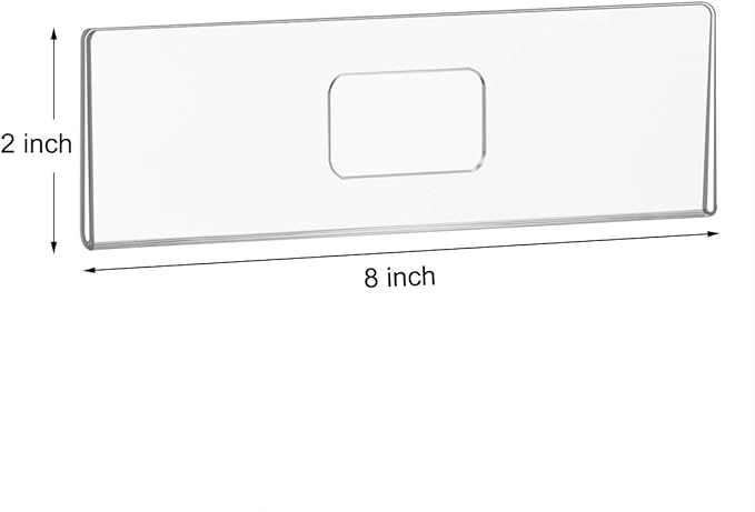 NIUBEE 12 Pack Acrylic Wall Name Plate Holder 2x8 Inch,Clear Plastic Sign Holder Horizontal with Double Sided Tape,Door Name Plates Set Small License Plates Frame For Office Home Classroom Teacher