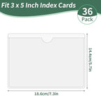 NIUBIER Storage Bin Labels, 36 Pack 5x7 Index Card Holder, Clear Adhesive Pockets, Removable Tote Labels Stickers for Packing Moving Box & Containers, Easy Peel Off