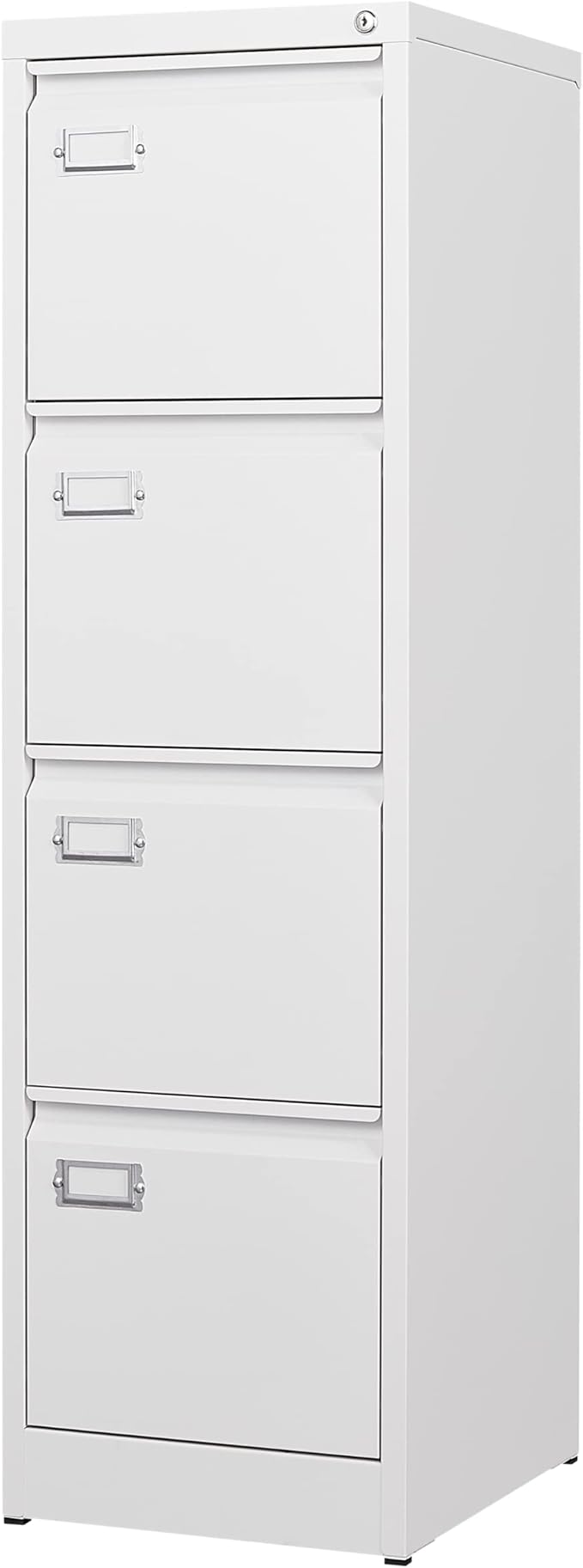 BYNSOE 4 Drawer File Cabinet with Lock Metal Vertical File Storage Cabinet Office Home Steel Vertical File Cabinet for A4 Legal/Letter Size Narrow File Cabinet Locked,Assembly Required