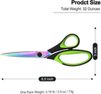 Zicolu 8.5" Scissors Bulk Set of 12-Pack, Sharp Scissors all Purpose Heavy Duty, Non-Stick and Titanium Coating Blade, Multipurpose Shears for Office Home School Sewing Fabric DIY Craft Supplies