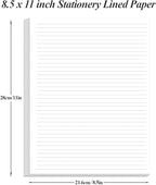(2-Pack) Unpunched Line Paper - 200 Sheets/400 Pages Loose Leaf Paper Line Refills, Letter Size, 100gsm, White, 8.5" x 11"