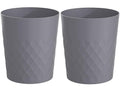 HOLTPHILI 1.8 Gallon Small Trash Can 2 Pack Bathroom Garbage Can Waste Basket Recycling Bin for Dorms Bedrooms Offices Kitchens, Grey