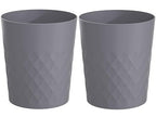 HOLTPHILI 1.8 Gallon Small Trash Can 2 Pack Bathroom Garbage Can Waste Basket Recycling Bin for Dorms Bedrooms Offices Kitchens, Grey
