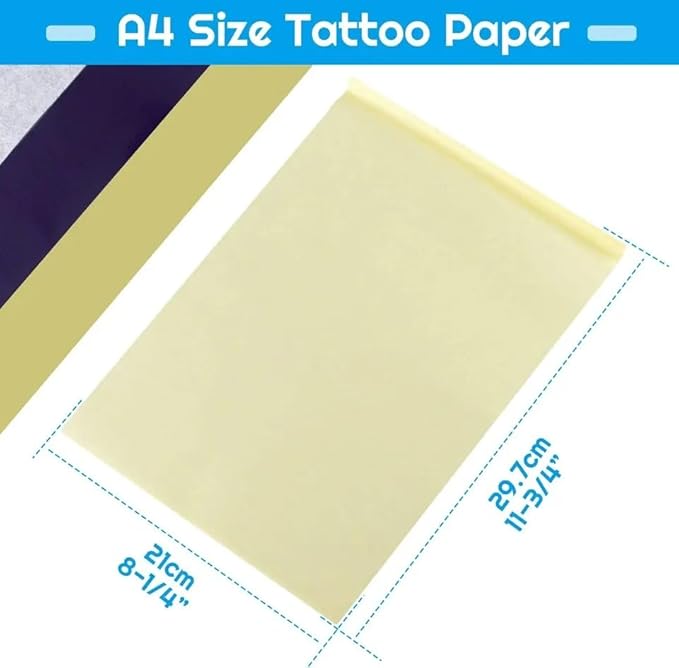 Tattoo Transfer Paper - Yuelong 100 Sheets Tattoo Stencil Paper Thermal Stencil Paper 4 Layers A4 Size DIY Tattoo Tracing Paper for Tattoo Transfer Kit Tattoo Supplies