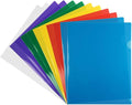 JAM PAPER Plastic Sleeves - Letter Size - 9 x 11 1/2 - Assorted Color Project Pockets - 12 Page Protectors/Pack