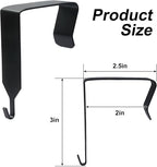 OSVJE 4 PCS Over The Door Hook, Universal Cubicle Hangers Metal Partition, Office Hook for Hanging File Bins/Keys/Whiteboard (Black)
