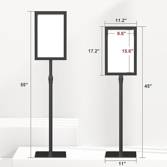 Relx Standing Sign Holder 11 x 17, Adjustable Pedestal Sign Stand, Double-sided Floor Signage Stands for Outdoor Indoor Poster Display