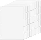 Binder Dividers for 3 Ring Binder, 1/5 Cut Tabs, Letter Size, Blank Write On Page Dividers with 5 Big Tabs for School Office Home, 8 Sets, 40 Dividers, White
