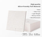G Gamit Large Felt Wall Tiles Bulletin Board 59”x36”,Large Cork Board Alternative with 60 Pushpins,15 Pack Felt Pin Board with 112 Safe Removable Adhesive Tabs for Home Office School (Oatmeal)