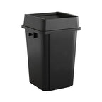 Krollen Industrial 19 Gallon Black Square Commercial Trash Can with Lid