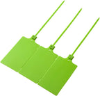 400Pcs Plastic Seals Shipping Label Tags, Writable Marker Big Sign Tie for Logistics, 255mm Total Length Self Locking Inventory Waterproof Tag Fastener with 3 Marker Pen (Green)