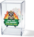 Vgrti Only You Can Prevent Dumpster Fire Acrylic Cosmetic Pencil Pen Holder Cup, Funny Raccoon Pen Holder Cup, Raccoon Gifts, Humor Sarcastic Work Gag Gifts for Women Men Employee Coworker Friend