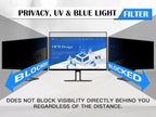 FILMEXT [2023 Upgrade Computer Privacy Screen Shield for 23 inch 16:9 Frameless Monitor, Anti Spy Blue Light Filter, Bubble Free, Easy On/Off Screen Protector for Computer Monitor