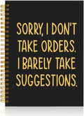 Mhfpl Sorry I Don't Take Orders Black Golden Spiral Blank Notebook, Funny Feminist Journal Gifts for Entrepreneur Women Leader Business Owner, Sarcastic Notebook Gifts for Coworker Sister Best Friend