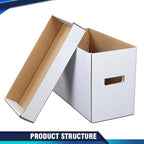 PIT66 3 Pack Comic Book Storage Comic Book Box Holds 150-175 Comics Collapsible and Stackable Comic Short Box Moistureproof Comic Box Stackable Archival Cardboard