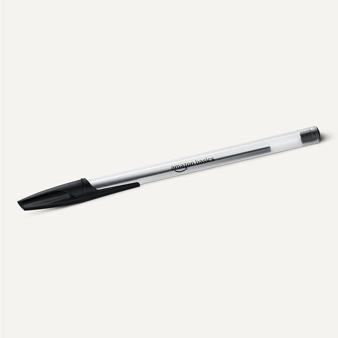 Amazon Basics Ballpoint Pens, 1.0mm, Black, 12 Pack