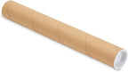 Stockroom Plus Mailing Tubes - Secure Poster Storage - Art & Blueprint Tube Organizer - Versatile Document Organizer - 1.5 x 12 in, Pack of 12, Brown