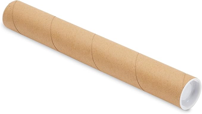 Stockroom Plus Mailing Tubes - Secure Poster Storage - Art & Blueprint Tube Organizer - Versatile Document Organizer - 1.5 x 12 in, Pack of 12, Brown