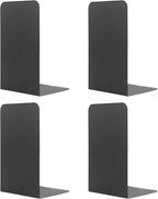 MSDADA Bookends, Book Ends for Book Shelves, Bookends for Office, Book Ends for Heavy Books,Metal Bookend Supports, Modern Minimalist Style Bookends, Black(2 pairs)