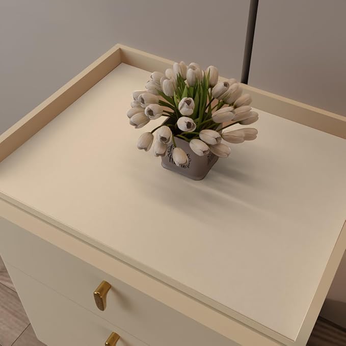 Zinkooat Night Stand Cover for Top - 12x24 Inch Waterproof Easy to Clean Can Conceal Flaws Protector The Table Top from Scratches Used for Dining (Off White+Light Gray 12x24)