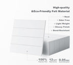 G Gamit Large Felt Wall Tiles Bulletin Board 59”x36”,Large Cork Board Alternative with 60 Pushpins, 15-Pack Felt Pin Board with 112 Safe Removable Adhesive Tabs for Home Office School (White)