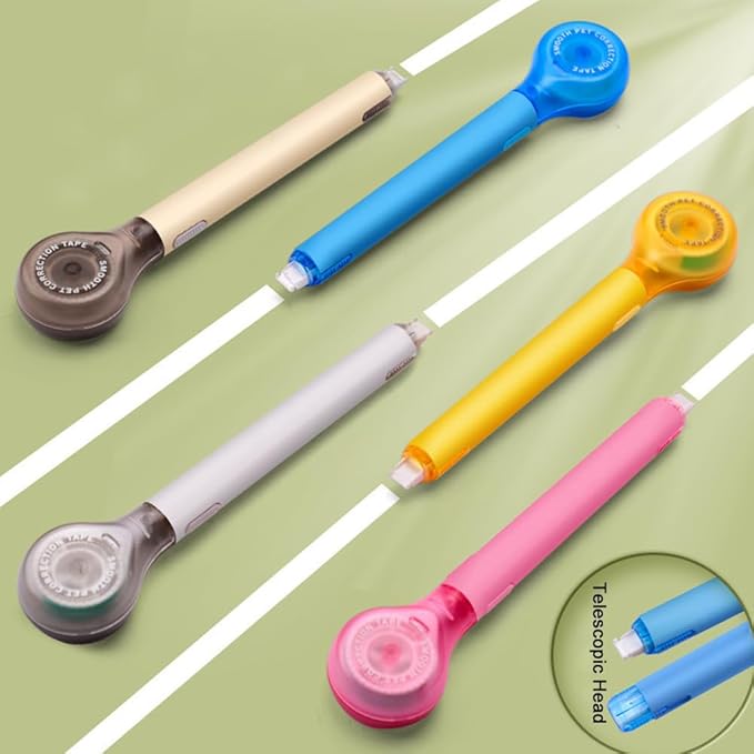 Qtopun Correction Tape Pen, White Out Tape Roller Strong Coverage Per Roll Quick-Dry Correction Tape for School Office Home (12)